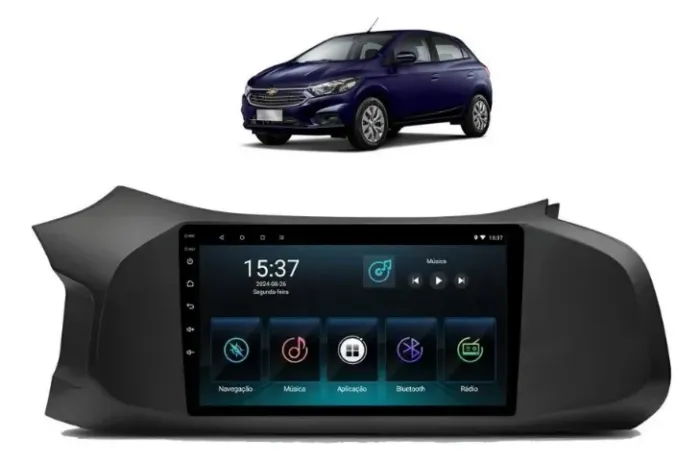 Central Multimídia Octacore 9 Pol. 4GB/64Gb 4G Carplay Onix  Mylink 2 2016 a 2019
