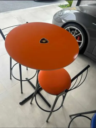 Mesa Bistrô Vidro + 2 cadeiras (Tampo original vidro Branco)