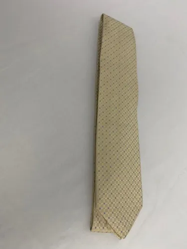 Gravata Prada Milano Bege Claro Xadrez Ótimo Estado