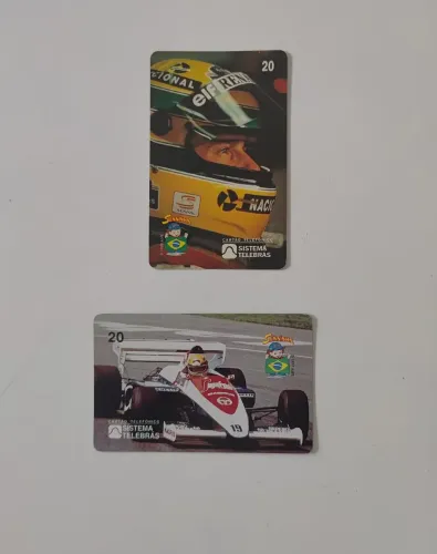 2 Cartões telefônicos Senna - Coleção Telebras sem uso