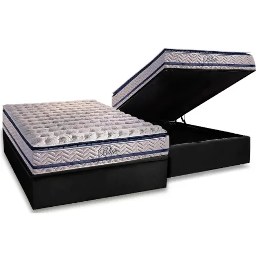 Colchão Casal Blue + Base Box Baú Pague na Entrega!
