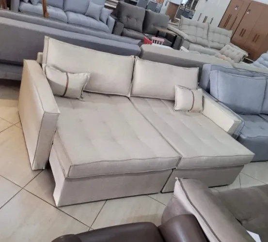 Sofá retrátil e Reclinável 2.50 linho