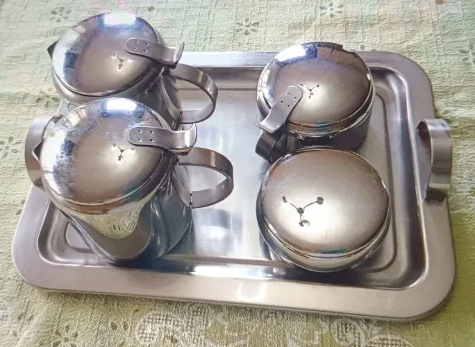 Jogo de 4 Peças em Aço Inox para Café
