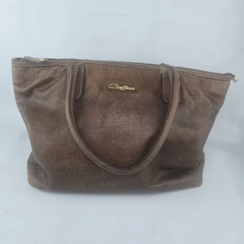 Bolsa couro autentico caramelo carmen steffen estilo tote