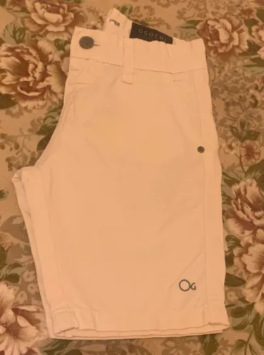Bermuda Infantil OGochi Bege Claro 100% Algodão, Original, 6 anos