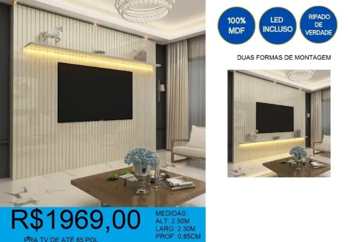 painel- ripado - 100% MDF - compre hoje  e receba em até 72 horas 
