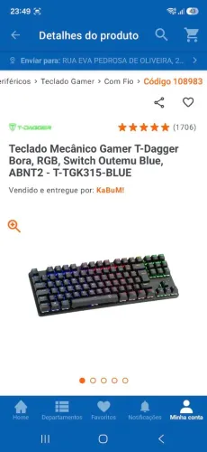 Teclado e mouse gamer