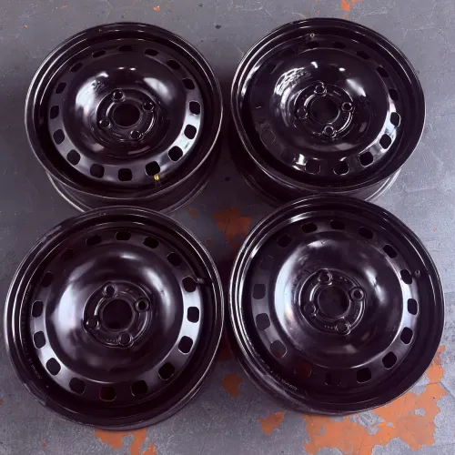 JOGO DE RODAS DE FERRO VW ARO 14 4x100 CALOTAS BRINDE