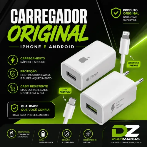Carregador de iPhone e androide 
