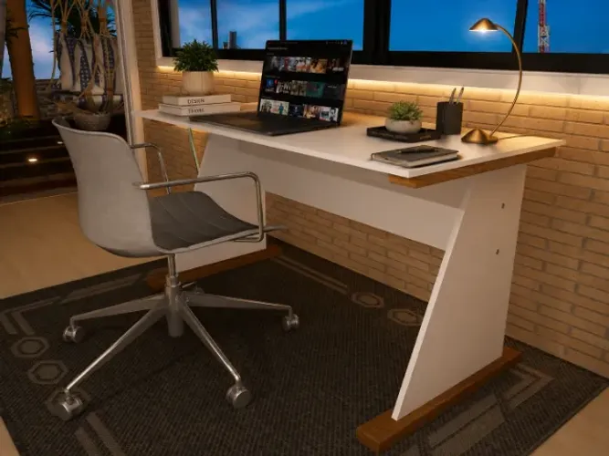 Mesa Top Clean Freijó. Em Madeira Maciça Com MDF Texturizado.