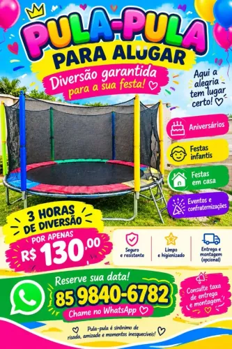 Pula pula para alugar