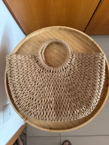 Bolsa de palha com forro