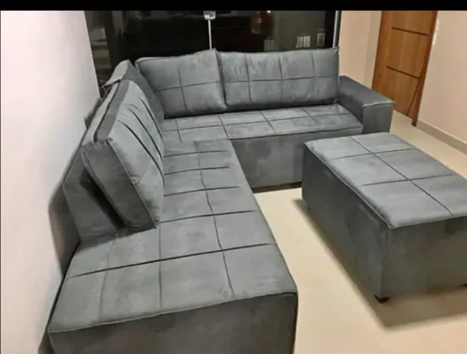 Sofá de canto com puff novo lacrado 