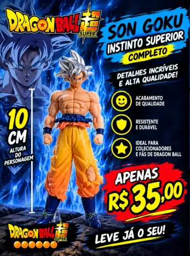 Boneco action figure do Goku Ultra Instinto superior Completo
