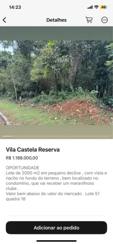 Lotes no Vila Castela Nova Lima 