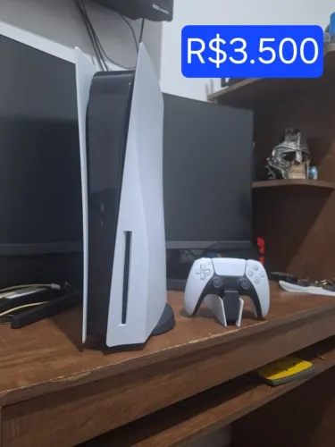 Playstation 5 fat com leitor de disco + dualsense com TMR + base de carregamento original