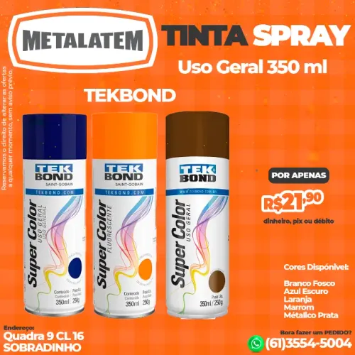 Tinta Spray Uso Geral 350ml Tekbond