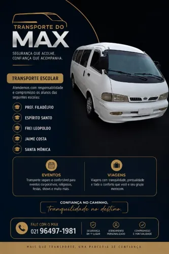 Transporte particular de Van - (Transporte Escolar, para Eventos e Viagens)