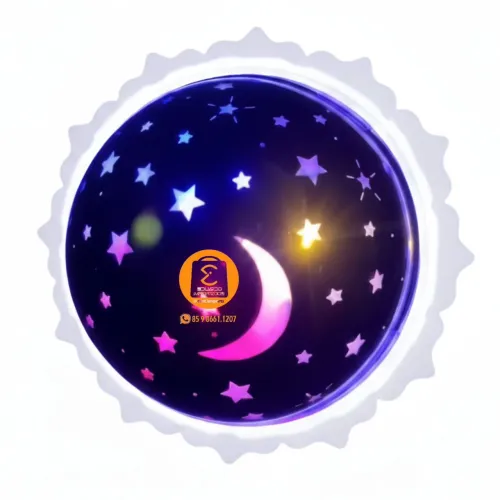 Lâmpada Colorida Giratória com Enfeites (LUA & Estrelas) LEY-2159