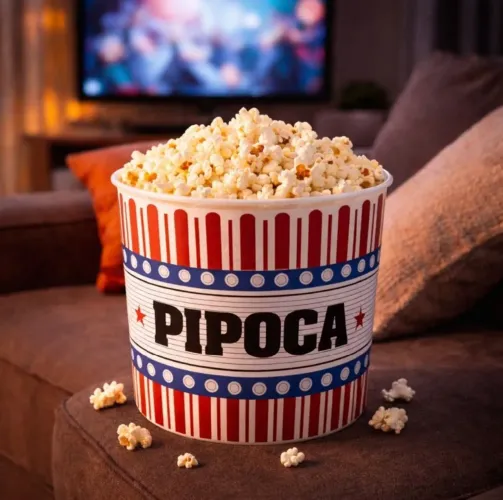 Potes Pipoca 2 Litros com Tampa Personalizado