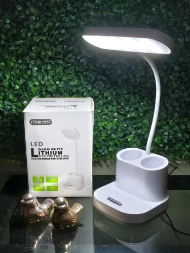 Luminária de Mesa Led Touch Flexivel Recarregável Porta Caneta Ajustável Pronta Entrega