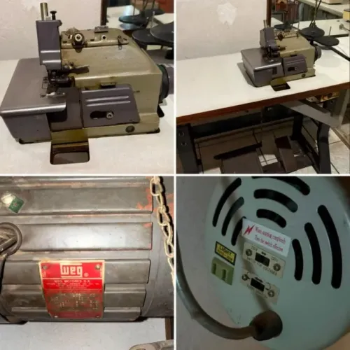 MÁQUINA OVERLOCK INDUSTRIAL - COMPLETA COM MOTOR WEG