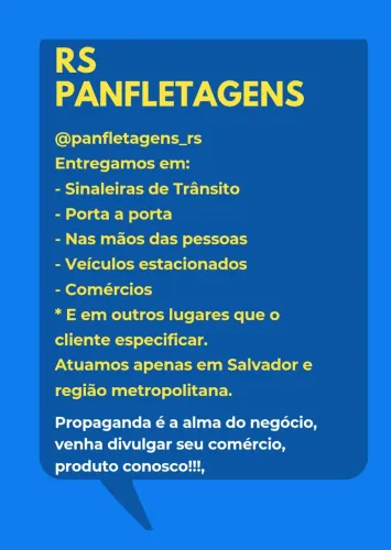 PANFLETAGEM DE QUALIDADE E EXPERIÊNCIA!!