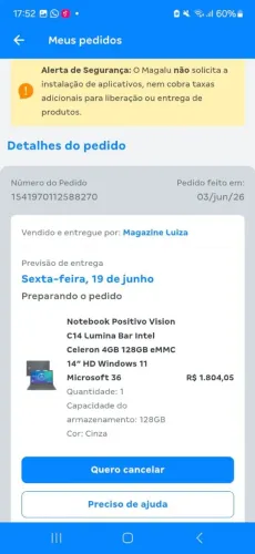 Vendo notebook menos de um mês de uso