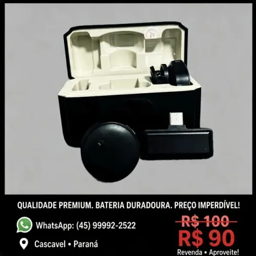 Microfone de Lapela Sem Fio Duplo - Tipo Lark M2 - Estojo de Carregamento
