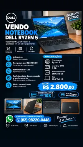 Notebook Dell Ryzen 5 