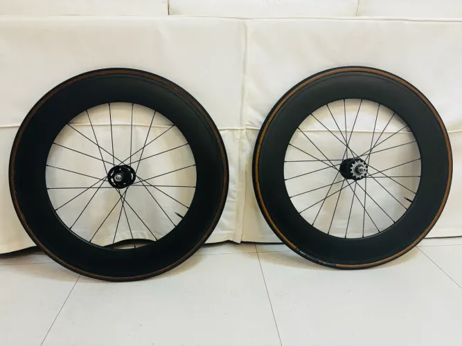 Par de rodas carbono 88mm bike fixa - Pista 