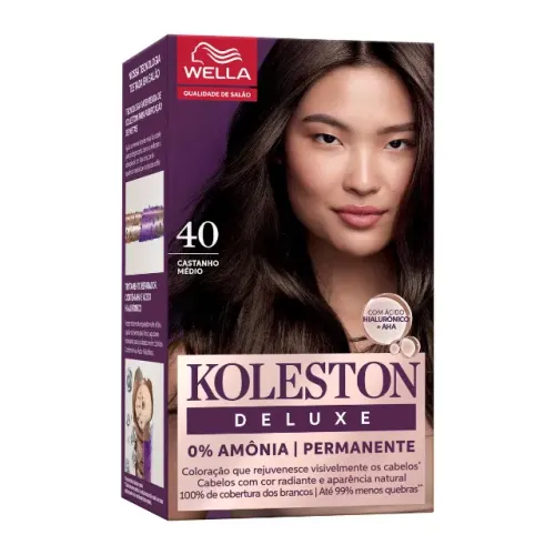 Tinta de Cabelo Permanente Koleston Deluxe - Castanho Medio 40
