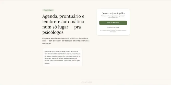 Sistema Profissional de Gestão para Psicólogos