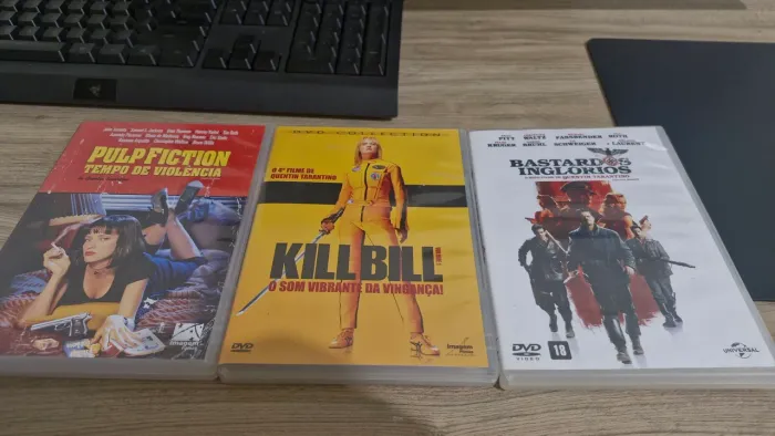 Kit filmes Tarantino: Kill Bill vol 1, Bastardos inglórios, Pulp Fiction
