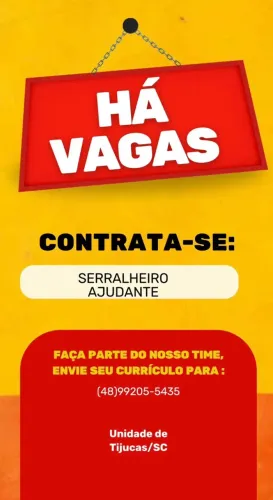 ESTAMOS CONTRATANDO SERRALHEIRO