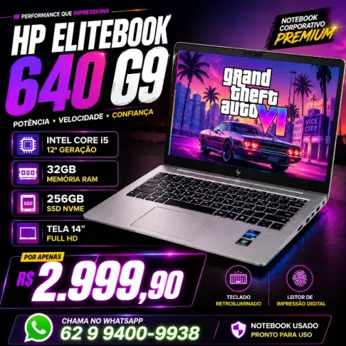 HP EliteBook 640 G9 Intel Core i5-1235U 32GB RAM SSD NVMe 256GB Tela 14"