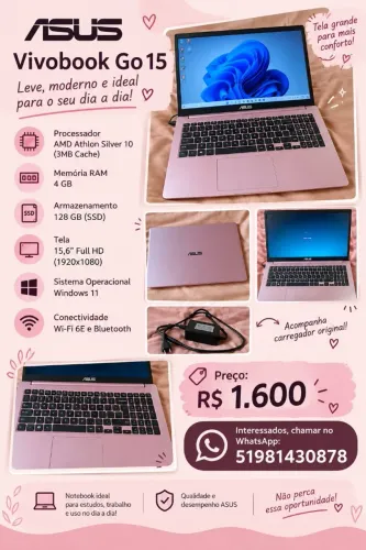 Vendo noutbok usado mas em perfeitas condições