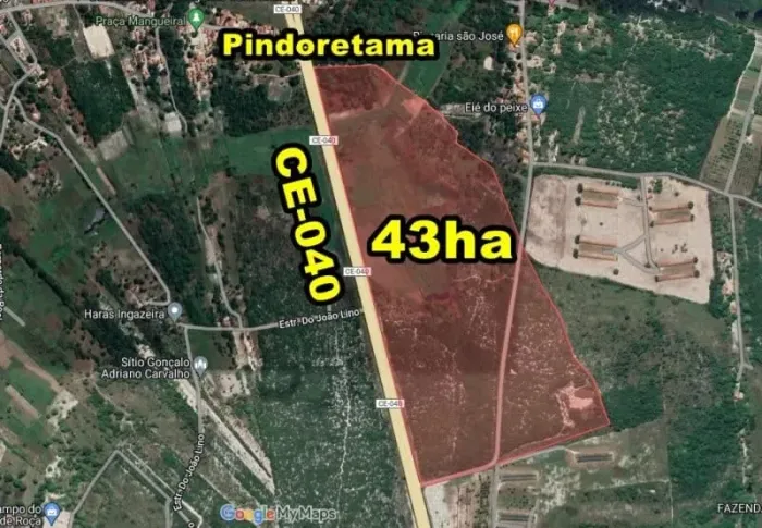 VERAS VENDE TERENO 43HA NA CE-040 (ASFALTO) EM PINDORETAMA-C