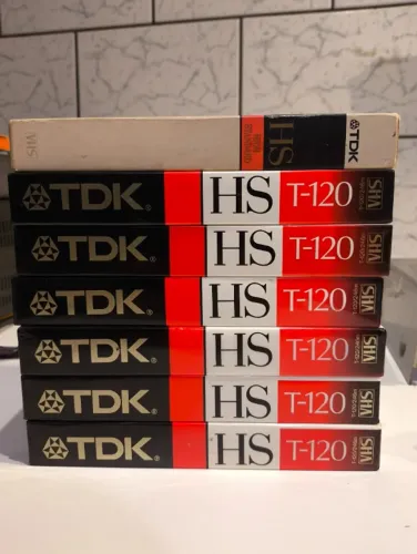 Fitas VHS usadas da marca TDK HS T-120 - GRAVADAS - LOTE COM 7 UNIDADES