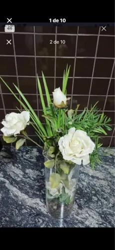 VASO GRANDE DECORATIVO COM FLORES? ?