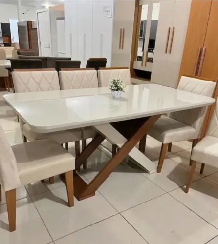 mesa de jantar 6 lugares linha luxuosa promoção