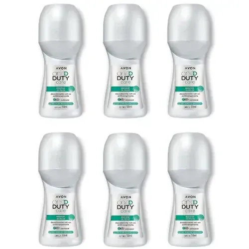 Kit 6 Desodorantes Feminino Antitranspirante Roll-on Avon OnDuty Redutor de Pelos 50ml