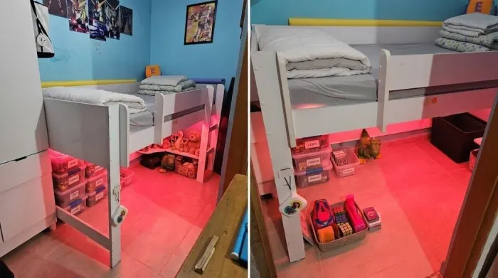 Cama infantil com escorregador