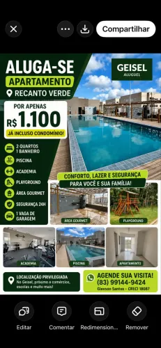 Alugo apartamento no novo Geisel 