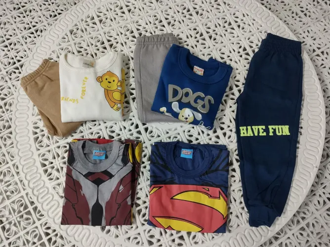 Kit roupa nova de menino 2 conjuntos de moletom , 2 camisetas e 1 calça   Tam 1 