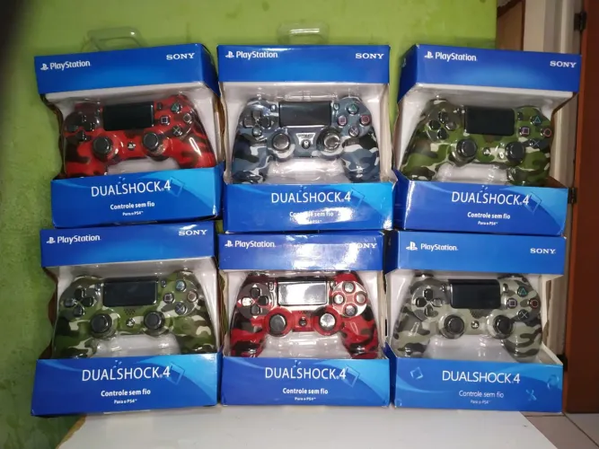Controle camuflado compatível com Ps4 sem fio joystick com cabo carregável