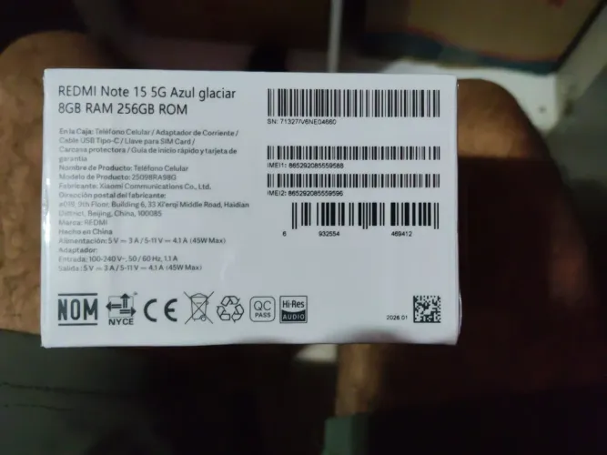 Xiaomi redmi note 15 5g 256 gigas
