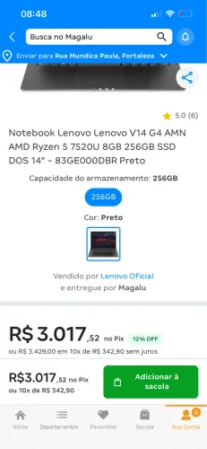 Notebook Lenovo Lenovo V14