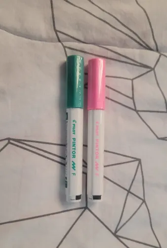 Kit 2 Marcadores Pilot Pintor Ponta Fina F (1.0mm) - Verde Pastel e Rosa Pastel