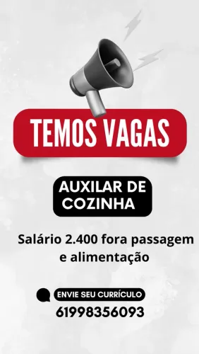 Vaga para auxiliar de cozinha